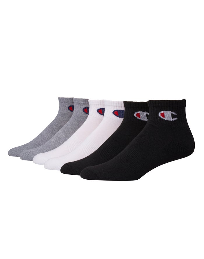 Champion Ankle 6-Pairs Erkek Çorap Beyaz/Siyah/Gri ( EZGOWT382 )